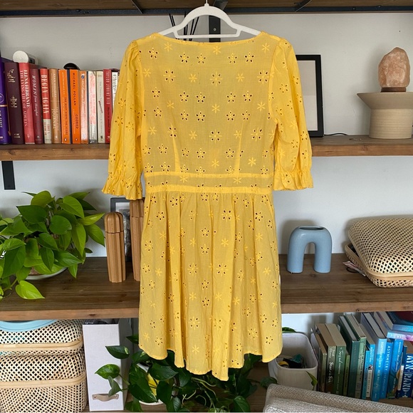 NWT For Love and Lemons - Yellow Spring Eyelet Swing dress - Medium - Picture 6 of 10
